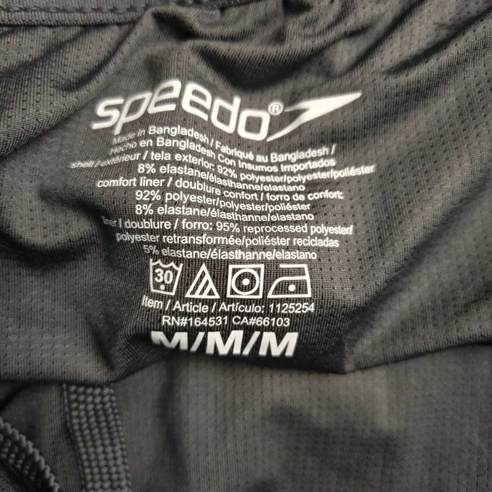 Speedo Tech Volley Mens Swim Shorts‎ Black Medium UPF Protection Water Resistant